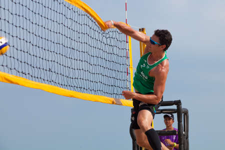 Thailand - April, 14: Samila-Chang AVC Beach Volleyball Tour-Samila Open 15th. 14-18 April 2014. Samila beach,Songkhla, Thailandのeditorial素材