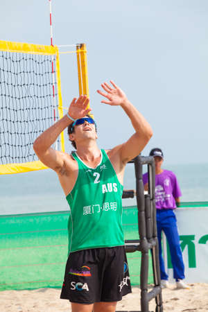 Thailand - April, 14: Samila-Chang AVC Beach Volleyball Tour-Samila Open 15th. 14-18 April 2014. Samila beach,Songkhla, Thailandのeditorial素材