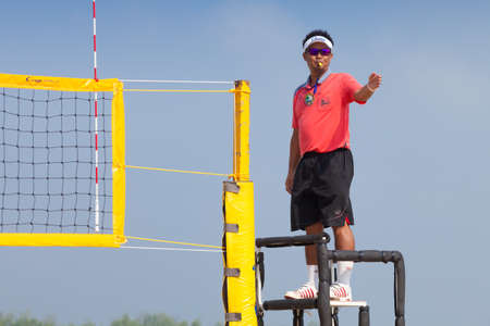Thailand - April, 14: Samila-Chang AVC Beach Volleyball Tour-Samila Open 15th. 14-18 April 2014. Samila beach,Songkhla, Thailandのeditorial素材