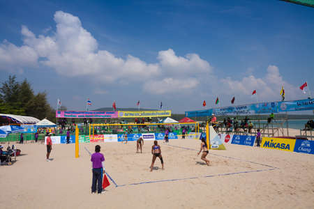 Thailand - April, 14: Samila-Chang AVC Beach Volleyball Tour-Samila Open 15th. 14-18 April 2014. Samila beach,Songkhla, Thailandのeditorial素材