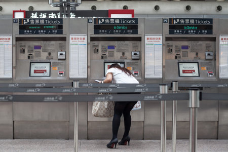 KAOHSIUNG -TAIWAN, JUNE 28, 2014. Taiwan High Speed Rail Kaohsiung Station platform JUNE 28, 2014 in...