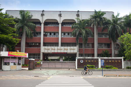 KAOHSIUNG -TAIWAN, JULY 06, 2014. Chung Shan junior high school. JUNE 28, 2014 in Kaohsiung, Chung Shan Junior high school is located on Kangzhuang Road, Kaohsiung, Taiwan.のeditorial素材