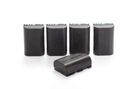li-on battery for the camera. Placed on a white background . isolatedの写真素材