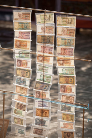 Myanmar (Burma) money, kyat banknotes.