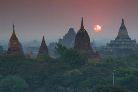 Beautiful sunset at Bagan, Myanmar.の写真素材