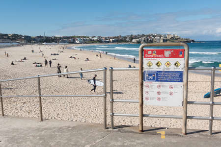 SYDNEY, AUSTRALIA - AUG 8, 2016 : Bondi Beach in Australia with too many tourist.のeditorial素材