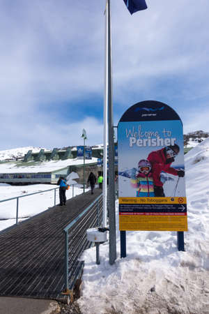 THREDBO, AUSTRALIA : AUG 6, 2016. Thredbo is a village and ski resort in the Snowy Mountains of New South Wales, Australiaのeditorial素材