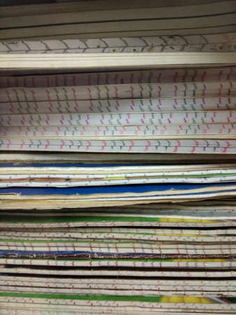 Lots of copy of maths, english and normal on homeの写真素材