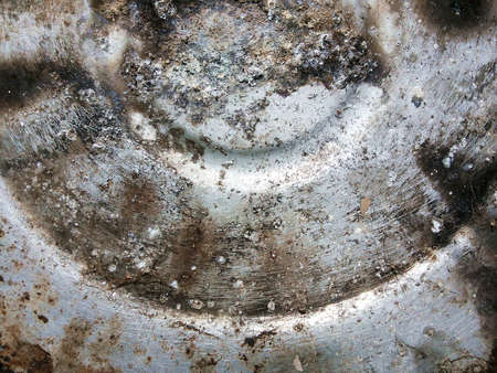Old steamer pot,Texture of old scratched dirty metal,The surface of the metal being heated,Burn marks and scratch effect on metal surfacesの写真素材