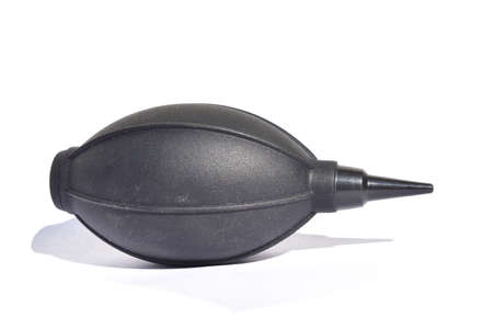 Black Rubber Air Blower Pump Cleaner for camera on white backgroundの写真素材