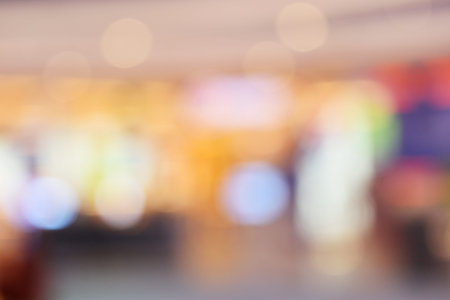 Bokeh from indoor lighting, Colorful light circles spread on blue with yellow and red background for...