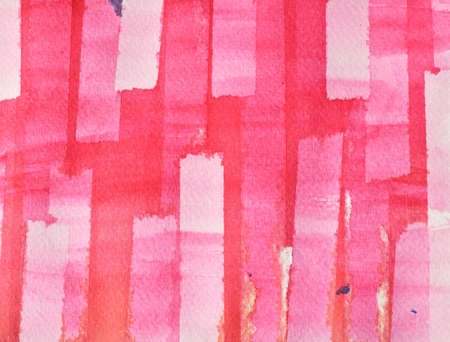 Many books in the shelve, Bars stacked on pink color surface, Illustration abstract and bright background from watercolor hand draw on paperの写真素材