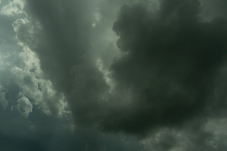 Cumulonimbus cloud formations on tropical sky , Nimbus moving , Abstract background from natural...