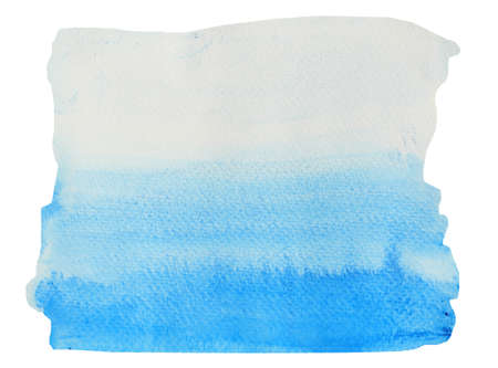 Color gradient from dark to light , Blue stains flow on white surface , Illustration abstract and bright background from watercolor hand draw on paperの写真素材