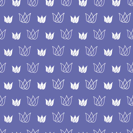 Very peri lotus flower seamless pattern printのイラスト素材