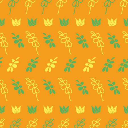 Orange geometric leaves seamless pattern printのイラスト素材