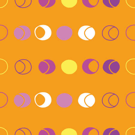 Orange dots moon seamless pattern print backgroundのイラスト素材