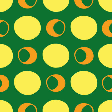Green moon dots seamless pattern print backgroundのイラスト素材