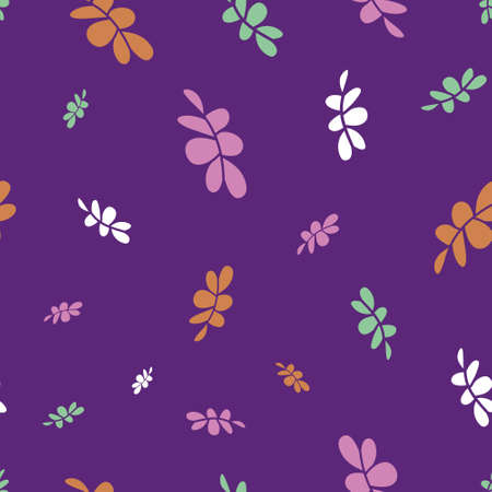 Violet colorful leaves seamless pattern printのイラスト素材