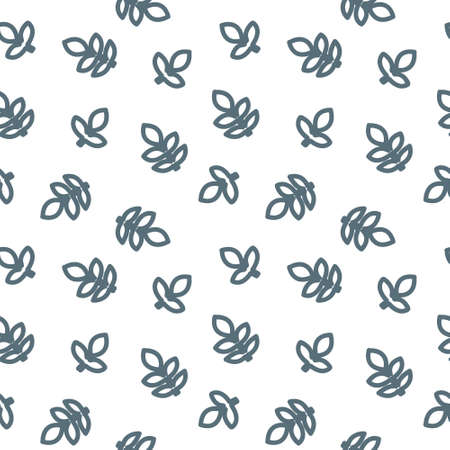 White all over leaves seamless pattern printのイラスト素材