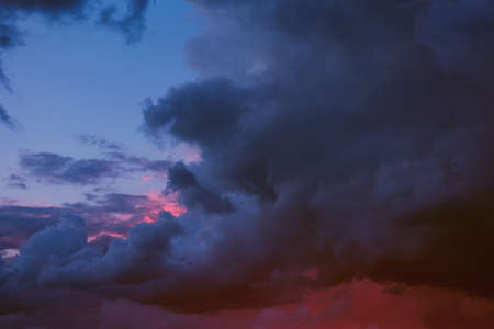 Extremely beautiful clouds in the sky with bright colorsの写真素材