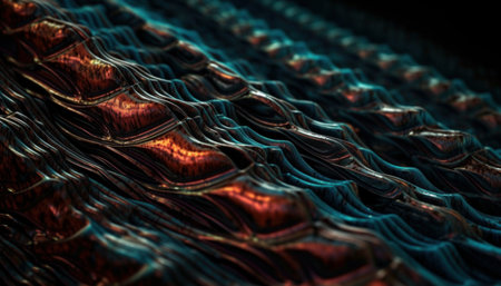 abstract background with metallic lines, waves and curvesの素材