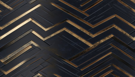 Black and gold metallic background.の素材