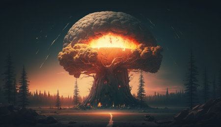 Nuclear explosion in the forest.の素材