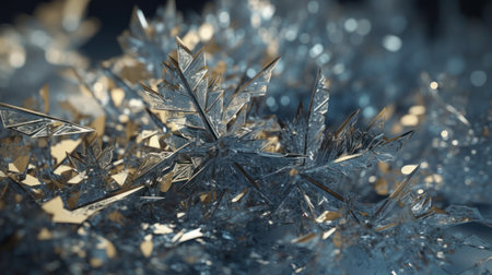 Snowflakes. raw crystalline gem mined in a borehole. Nuggets: emerald, ruby, diamond, quartz.の素材