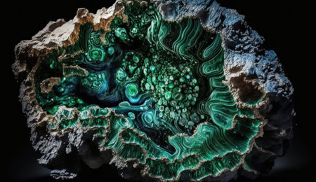 raw crystalline gem mined in a borehole. Nuggets: emerald, ruby, diamond, quartz.の素材