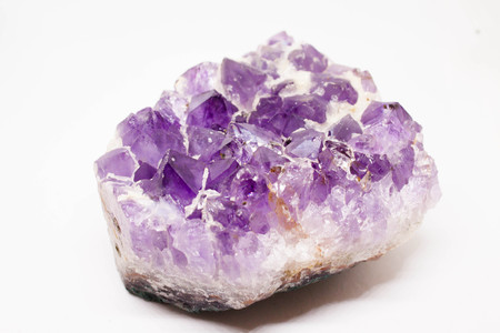 Amethyst geme stone in white backgroundsの写真素材