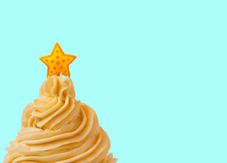 vanilla ice cream with topping starの写真素材