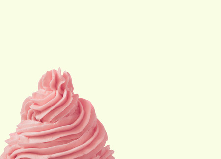 strawberry ice cream sundae in white backgroundの写真素材