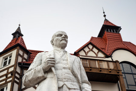 Historical monument to Lenin of the Soviet period, Zelenogradsk, Russian Federationのeditorial素材