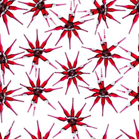 Seamless pattern with red stars. isolated on white background.の写真素材