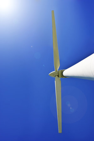 An image of wind turbine generator in the blue sky backgroundの写真素材