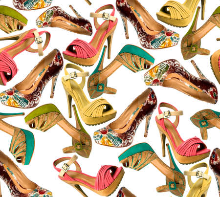 The image of female footwear isolated againstの写真素材