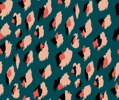 Leopard pattern. Ikat design. Textile seamless design.のイラスト素材