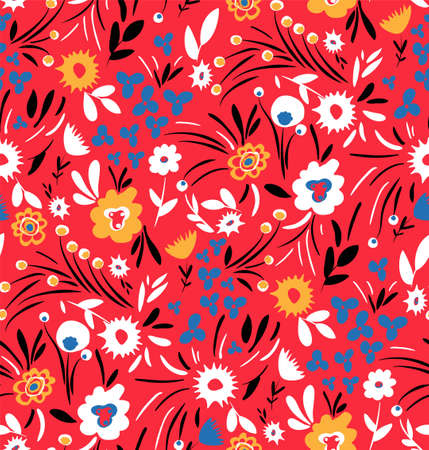 Seamless blossom pattern. Abstract floral background.のイラスト素材