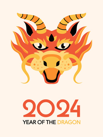 Dragon icon illustration in flat style. Happy Chinese New Year. Traditional Asian holiday lunar calendar.のイラスト素材