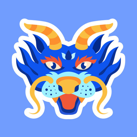 Dragon icon illustration in flat style. Happy Chinese New Year. Traditional Asian holiday lunar calendar.のイラスト素材