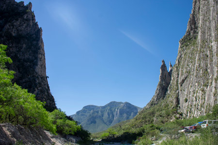 Views of the mountains from Potrero Chico Park in Monterrey Nuevo LeÃ³n, Mexico