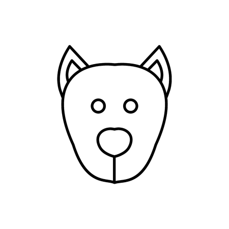 Dog face icon on white background illustration.のイラスト素材
