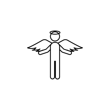 angel male icon on white backgroundのイラスト素材