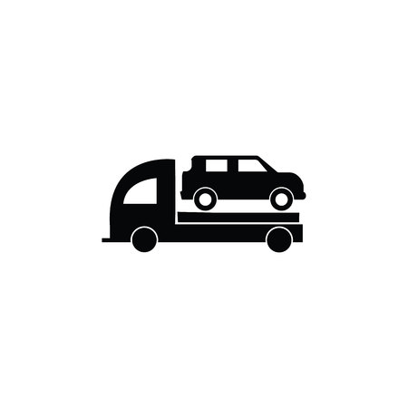 Tow truck icon on white backgroundのイラスト素材