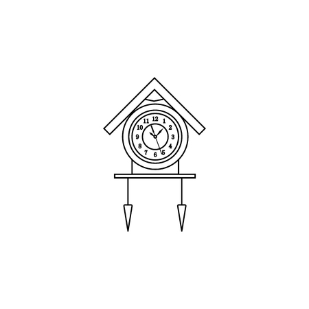 Cuckoo clock line icon. Clock Icon. Premium quality graphic design. Signs, symbols collection, simple icon for websites, web design, mobile app on white backgroundのイラスト素材