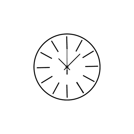 Round wall clock line icon. Clock Icon. Premium quality graphic design. Signs, symbols collection, simple icon for websites, web design, mobile app on white backgroundのイラスト素材