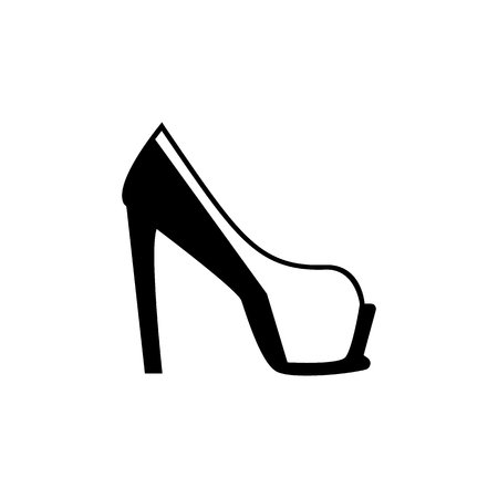 platform high heel shoe icon on white backgroundのイラスト素材