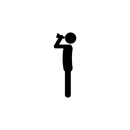 human character drinking from a laboratory flaskのイラスト素材