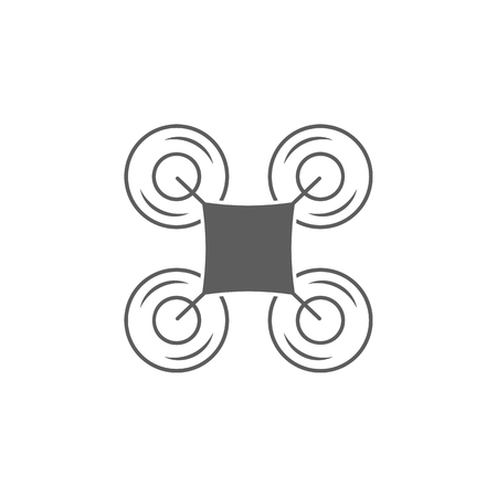 Quadrupter icon, elements of a controlled aircraft icon. Premium quality graphic design. Signs, outline symbols collection icon for websites, web design, mobile app on white background.のイラスト素材